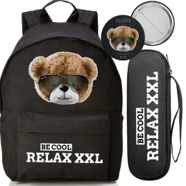 zestaw-plecak-czarny-piornik-przypinka-be-cool-relax-mis-mlodziezowy-trendy