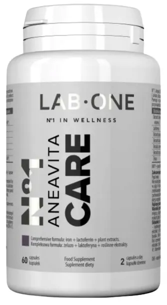 Lab One N°1 Aneavita CARE 60 kapsułek Żelazo Niedobory Chelat