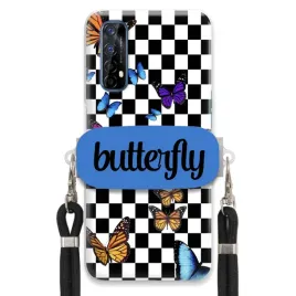 etui-do-realme-7-case-uchwyt-prostokatny-smycz-butterfly-motyle-szachownica