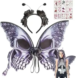 kostium-stroj-halloween-motyl-motyla-opaska-tatuaze-blizn