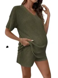 shein-komplet-dwuczesciowy-zielony-damski-krotki-ciazowy-38-1db