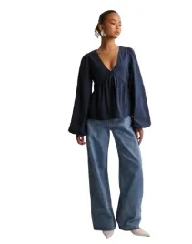 nelly-damska-bluzka-granatowa-casual-bawelniana-40-drd