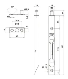 zasuwa-czolowa-kantrygiel-otlav-160mm-mosiadzowana