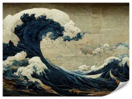 fototapeta-do-salonu-sypialni-fale-ocean-morze-abstrakcja-vintage-450x300