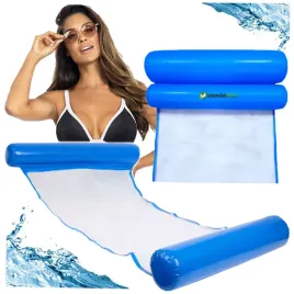 Zdjęcie produktu DMUCHANY HAMAK WODNY MATERAC LEŻAK DO BASENU PŁYWAJĄCY POMPOWANY NIEBIESKI