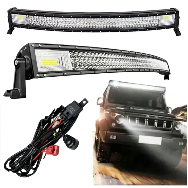 LAMPA ROBOCZA 80CM + OKABLOWANIE ŁUK Wygięta 12V 24V Belka LED DALEKOSIĘŻNA