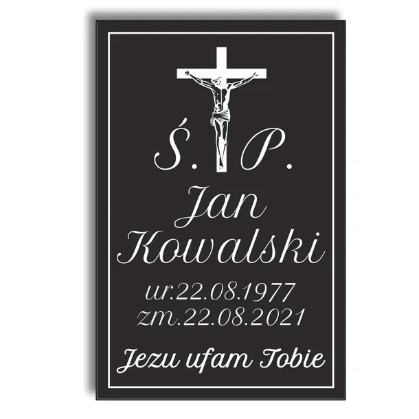 DUŻA TABLICA NA GRÓB NAGROBKOWA 40X30cm aluminiowa