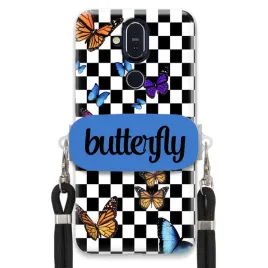 etui-do-nokia-8-1-case-uchwyt-prostokatny-czarna-smycz-butterfly-motyle