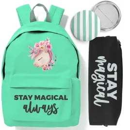 zestaw-szkolny-plecak-mietowy-piornik-pin-stay-magical-do-szkoly-stylowy