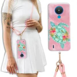 etui-do-nokia-1-4-ekskluzywne-crossbody-skorzana-smycz-rozowe-kobiece-wzory