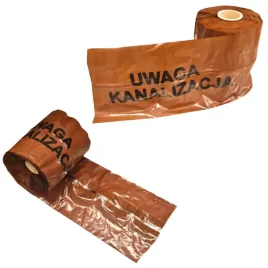 tasma-ostrzegawcza-brazowa-20-cm-z-wkladka-metalowa-uwaga-kanalizacja-100mb