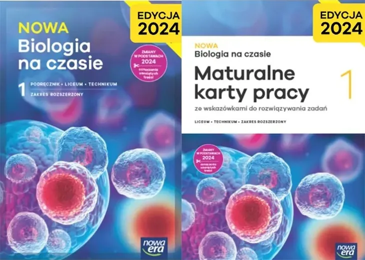 NOWA Biologia na czasie 1 LO KOMPLET Zakres Rozszerzony NOWA ERA Edycja2024