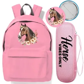 zestaw-szkolny-plecak-rozowy-organizer-pin-horse-vibes-only-do-szkoly
