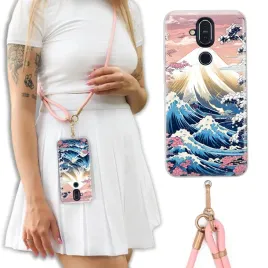 etui-do-nokia-8-1-ekskluzywne-crossbody-skorzana-smycz-rozowe-kobiece-wzory