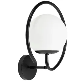 lampa-scienna-kinkiet-czarny-z-bialym-kloszem