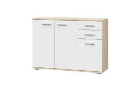 komoda-szafka-biala-dab-sonoma-drzwi-szuflady-salon-fun-kd-3-meble-craft