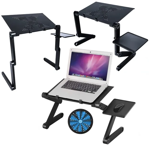 Stolik Aluminiowy Podstawka Z Chłodzeniem Pod Laptopa Exlusive + Półka