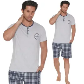 pizama-meska-plus-size-krotki-rekaw-bawelna