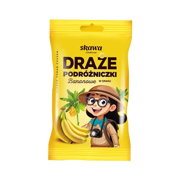 Skawa Draże o smaku bananowym Podróżniczki 70g