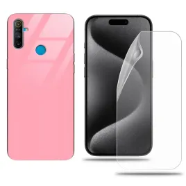 etui-do-realme-c3-case-rozowy-zestaw-folia-hydrozelowa-komplet-ochronny-hit
