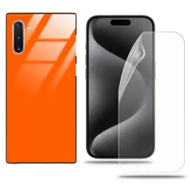 etui-do-samsung-note-10-case-pomaranczowy-zestaw-folia-hydrozelowa-styl-hit