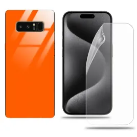 etui-do-samsung-note-8-case-pomaranczowy-zestaw-folia-hydrozelowa-styl-hit