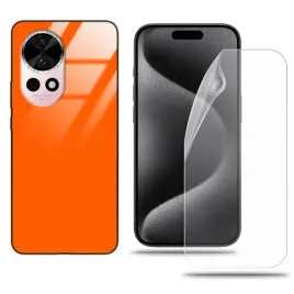 etui-do-huawei-nova-12-pro-case-pomaranczowy-zestaw-folia-hydrozelowa-styl
