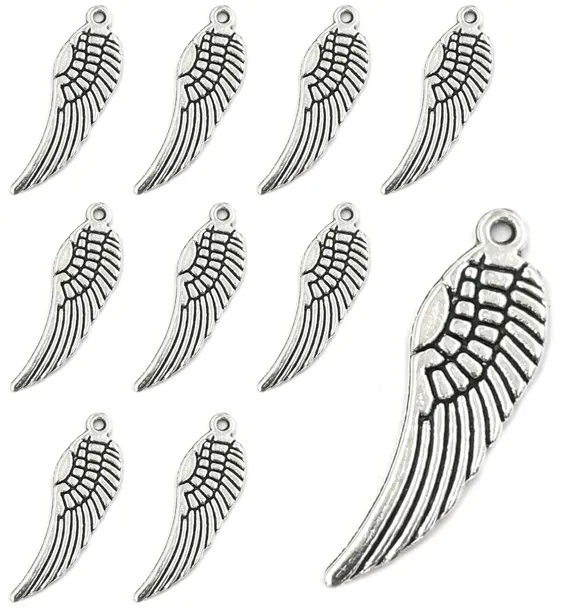 ZAWIESZKI CHARMS SKRZYDŁA SKRZYDEŁKA ZAWIESZKA SKRZYDŁO WISIOREK 29mm 12szt