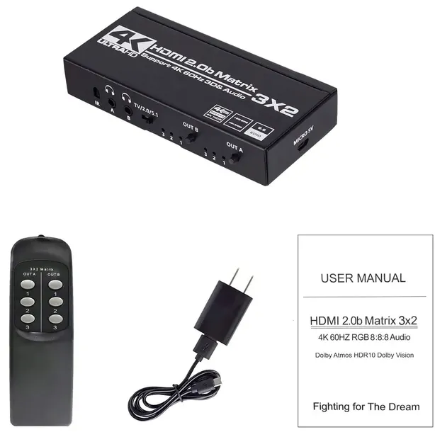 matrix-hdmi-2-0-3x2-switch-splitter-ekstrakt-spdif-stan-nowy-standard-hdmi-2-0