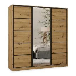 szafa-przesuwna-pina-180-cm-z-lustrem-szuflady-trzydrzwiowa-dab-artisan
