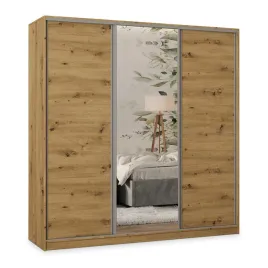 szafa-przesuwna-tari-180-cm-z-lustrem-szuflady-trzydrzwiowa-dab-artisan