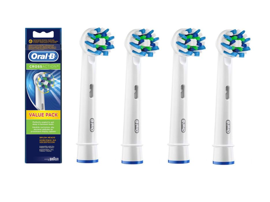 4x 100% ORYGINALNA KOŃCÓWKA ORAL-B CROSS ACTION - ERLI.pl