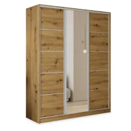 szafa-przesuwna-pina-150-cm-z-lustrem-szuflady-trzydrzwiowa-dab-artisan