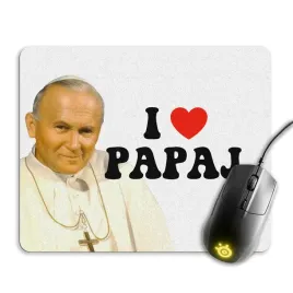 podkladka-pod-mysz-dla-gracza-zabawne-papiez-jan-pawel-ii-i-love-papaj