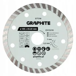 tarcza-57t318-diamentowa-do-ciecia-turbo-segment-graphite-125mm-sucho-mokro