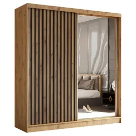 szafa-przesuwna-dwudzwiowa-lamele-lustro-artisan-czarny-200-cm-lami