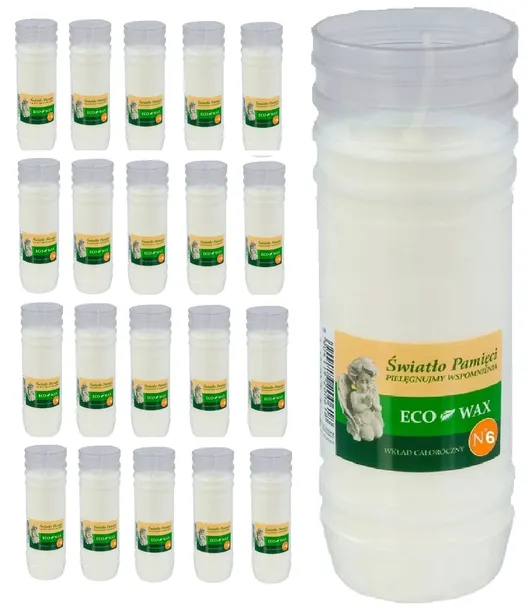 Wkłady do zniczy Całoroczne Na upały Na Lato Bio 6 do 3-4dni 20szt