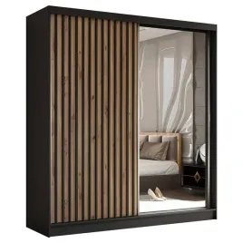 szafa-przesuwna-dwudzwiowa-lamele-lustro-czarny-artisan-200-cm-lami