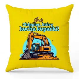 poduszka-zolta-dziecieca-chlopiec-ktory-kocha-koparki-imie-na-prezent
