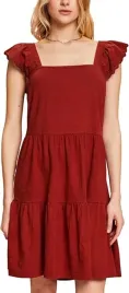 esprit-sukienka-brazowa-przed-kolano-damska-prosta-casual-m-jgi