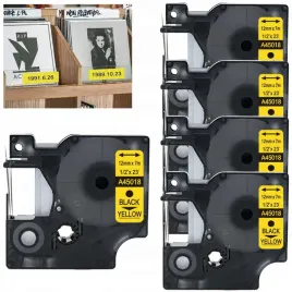 tasma-do-dymo-d1-45018-12mm-s0720580-zestaw-5-sztuk-zolta-samoprzylepna