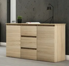 komoda-megan-120cm-k3-dab-sonoma-dwie-pojemne-szafki-trzy-szuflady