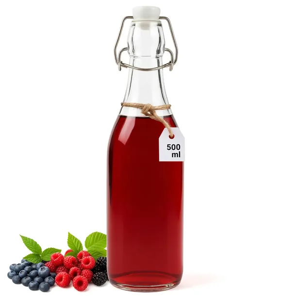 Butelka Szklana 500ml na Nalewki Bimber Mleko Soki z korkiem Mechanicznym