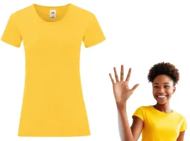 t-shirt-koszulka-damska-iconic-150-fruit-of-the-loom-61432-zolta-2xl