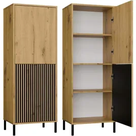 stylowa-witryna-kamaro-2-drzwi-lamele-ryflowany-front-dab-artisan