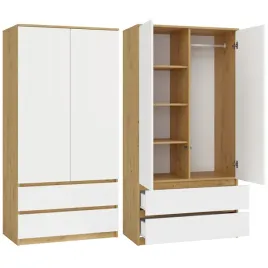 szafa-malwa-ss-90-dab-artisan-bialy-garderoba-2-drzwi-2-szuflady-90cm