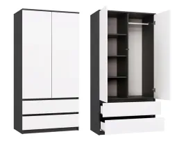 szafa-garderoba-ss-90-malwa-antracyt-biel-2-drzwi-2-szuflady-pojemna-90cm