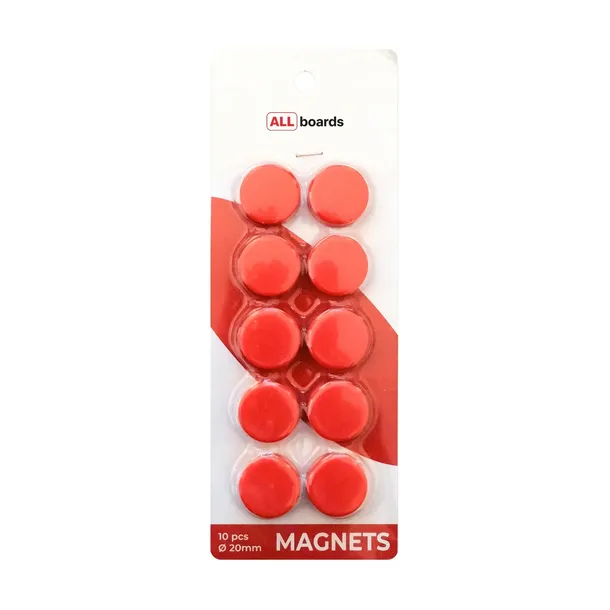 Magnesy do tablic 20 mm - 10 szt CZERWONE