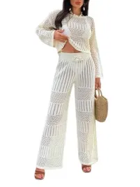 shein-damski-komplet-azurowy-bezowy-bluzka-i-spodnie-m-1db