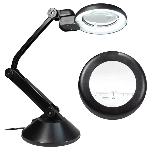 LAMPA WARSZTATOWA SERWISOWA BIURKOWA KOSMETYCZNA Z LUPĄ 3D-10D Yihua 728